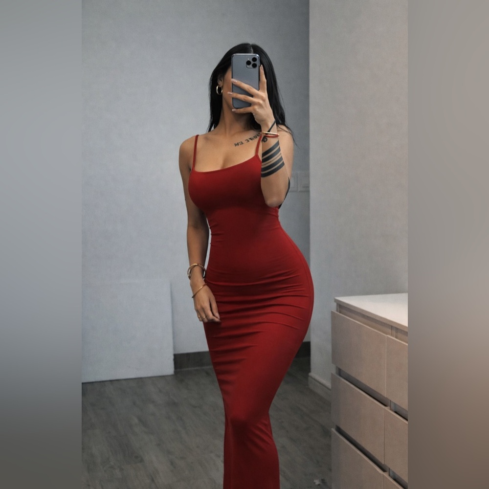 SKIMS Lounge Long Slipdress in Brick 🧱
